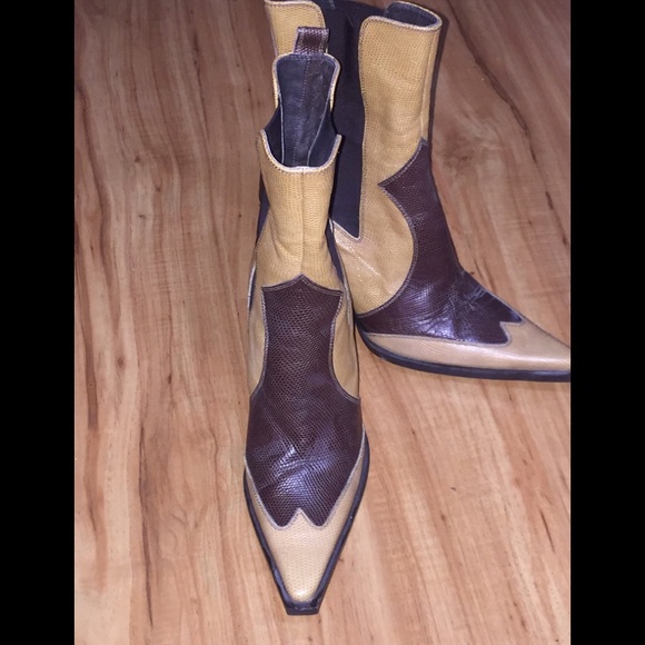 Bebe Western Italian Leather Bootie - Picture 2 of 8